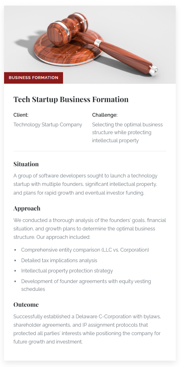 Tech Startup Business Formation