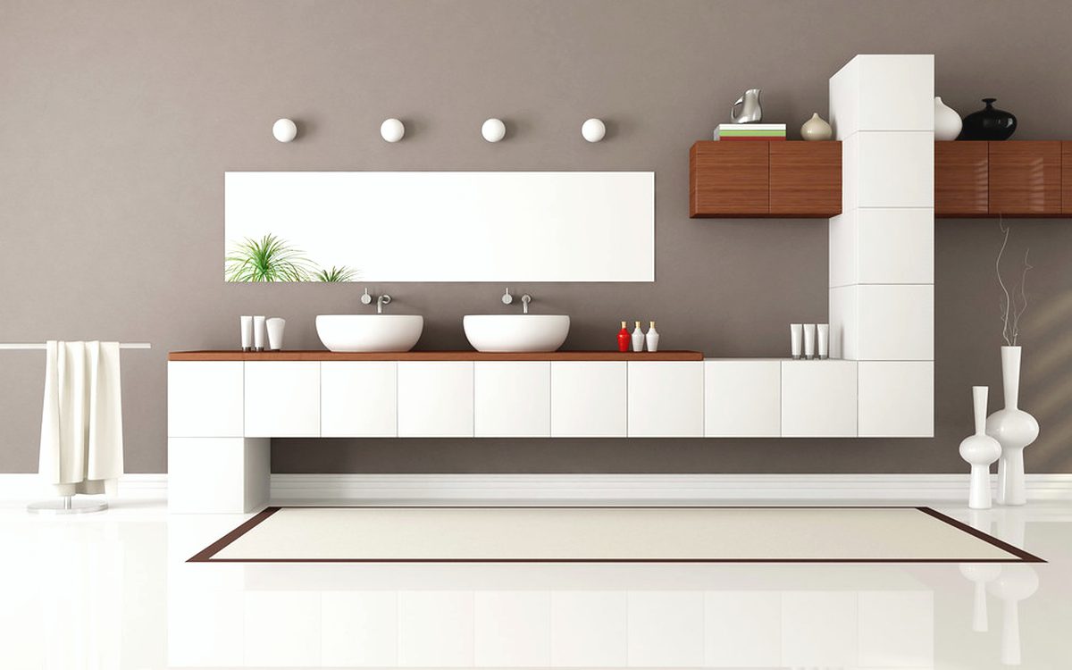 A clean, minimal bathroom