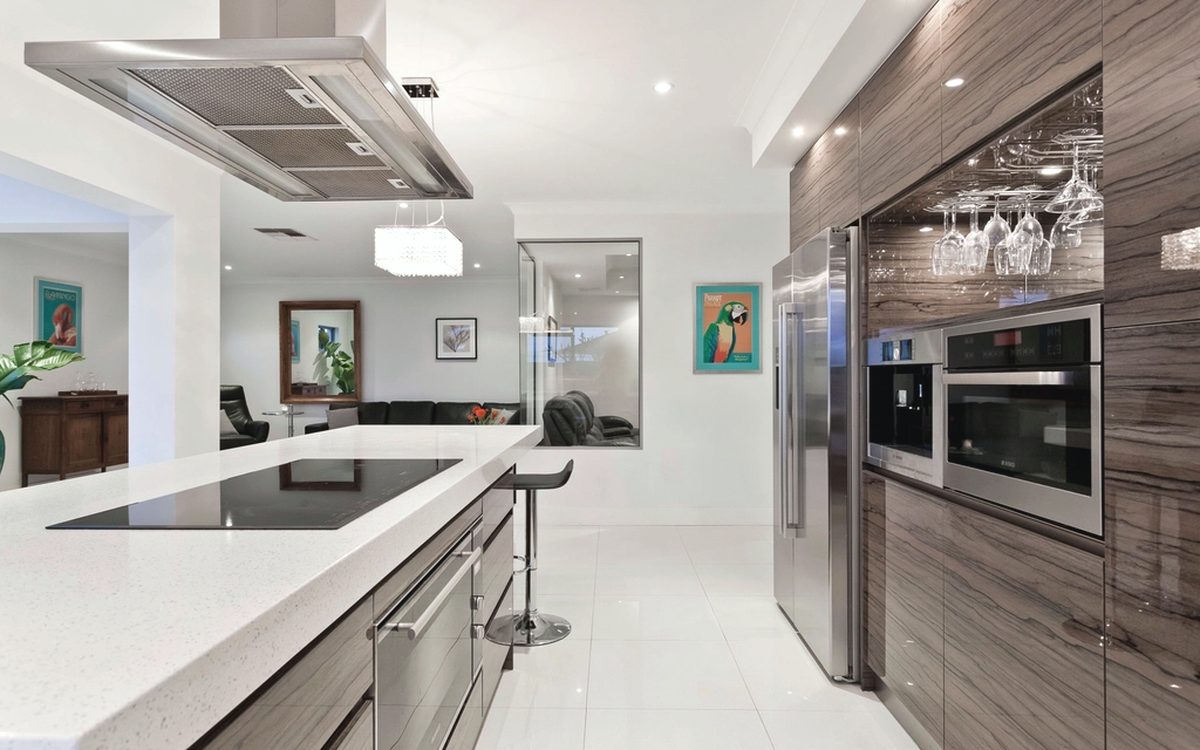 A white modern kitchen after cleaning